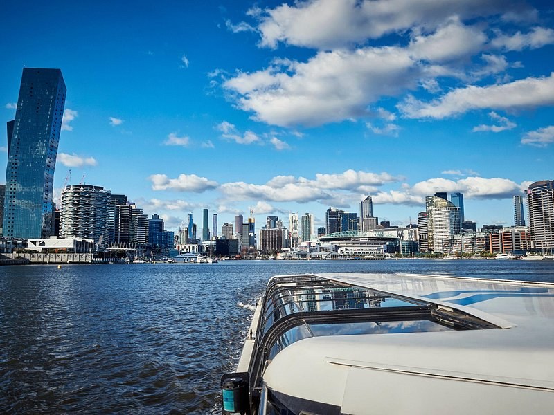 The Melbourne skyline above the Yarra, where most Phillip Island coaches start